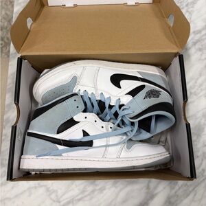 Air Jordan White and Blue Sneakers